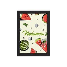 Quadro Melancia Decorativo Frutas Moldura Preta 22x32cm - Quartinhos