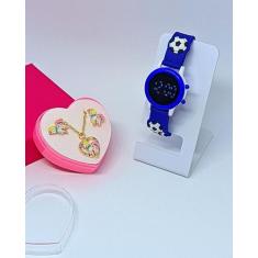 Kit Relógo de Pulso Infantil Digital Led Redondo Pulseira silicone Esp