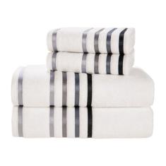 Kit Jogo De Toalhas Karsten 4 Peças Banho e Rosto Lumina Fio Penteado,