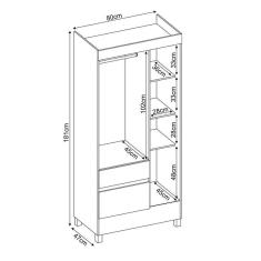 Guarda Roupa Solteiro Wind 3 Portas e 2 Gavetas - Demóbile Branco