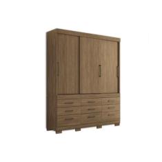 Guarda Roupa Casal 3 Portas de Correr e 9 Gavetas c/ Pés Click 3.9 Éba