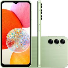Smartphone Samsung Galaxy A14 128GB 4G Wi-Fi Tela 6.6" Dual Chip 4GB RAM Câmera Tripla + Selfie 13MP - Verde Lima