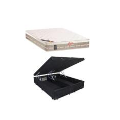 Cama Box Baú Casal King Size  Reforçada +  Colchão Castor Premium Tecn