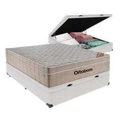 Cama Box Com Baú Casal + Colchão De Molas Ensacadas - Ortobom - AirTec
