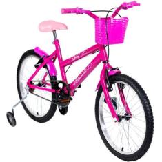 Bicicleta Aro 20 Infantil MTB Girl Com Roda Lateral - Tridal Bike, Pin