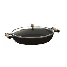Frigideira Paella Ferro Fundido Com Tampa De Vidro 36 Cm - Libaneza