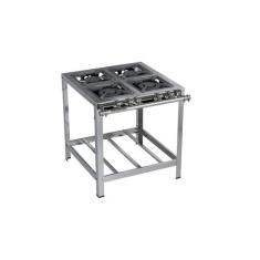 Fogão Industrial 4 bocas 30x30 Luxo Aço Inox Metalmaq