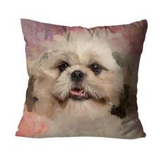 Capa para Almofada Mdecore Gato Cachorro Pets, Decorativa Shih-tzu Beg