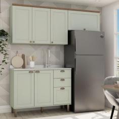 Cozinha Compacta com Tampo 6 Portas 3 Gavetas Iluminata Genialflex