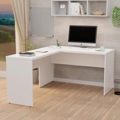 Mesa De Escritório Em L 1.20x1.50 Netmobil Tampo 30mm (Branco)
