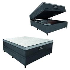 Cama Box Baú Casal Colchão Gazin Maximus Molas Ensacadas 138x188x65cm 