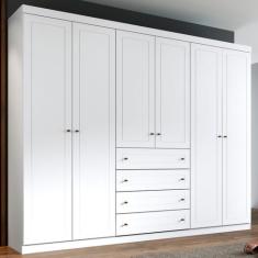 Guarda-Roupa Casal Mississipi 6 Portas 4 Gavetas Branco Hp - Henn, Bra