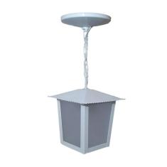 Pendente Colonial Quadrado L2C em Aço Branco - Ideal Iluminação