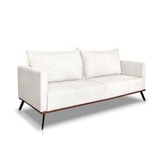 Sofá 3 Lugares Zeus Linho Bouclê Off White 220 cm - Modern