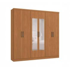 Guarda-Roupa Casal com Espelho Vernantes 6 PT 3 GV Canela