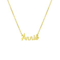 Awegift Colar com nome personalizado, banhado a ouro 18K, joia de presente para madrinha de honra para mulheres, Metal