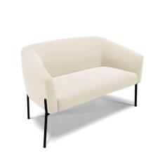 Sofá Namoradeira 2 Lugares Pé De Ferro Preto Stella Veludo D03 - D'ros