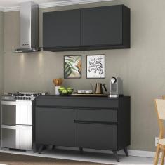 Armário De Cozinha Compacta 2 Peças Mp3687.895 Veneza Preto