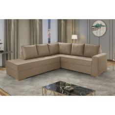 Sofá De Canto Com Chaise Lado Esquerdo Laura Yescasa Bege