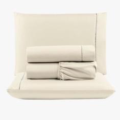 Jogo Lençol Peletizado 400 Fios Queen 4 Peças Barato Casa - Casa Show 