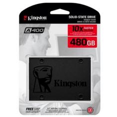 SSD Kingston 2.5´ 480GB A400 SATA III Leituras: 500MBs / Gravações: 450MBs - SA400S37/480G