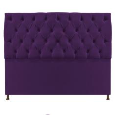 Cabeceira Sofia 140cm Casal Suede Roxo
