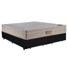 Cama Box King Bipartido Suede + Colchão Ortobom Airtech Molas Ensacada