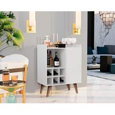 Aparador Buffet Adega Bar 1 Porta 6 Garrafas Saint cor Branco - Comprar Moveis Em Casa