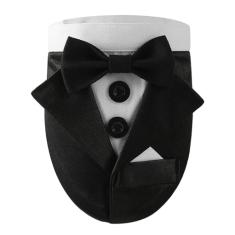 Coleira de smoking para cães para casamento, noivado e aniversário, fantasia formal de gato com gravata borboleta preta e velcro ajustável, adequado para cães gatos pequenos, médios e grandes. (preto,