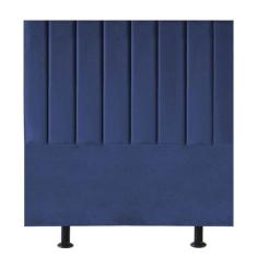 Cabeceira De Cama Solteiro Box 100 Cm Taís Suede azul Marinho