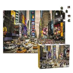 Quebra Cabeça Time Square 500 Peças Cidade De New York Puzzle Pedagógico