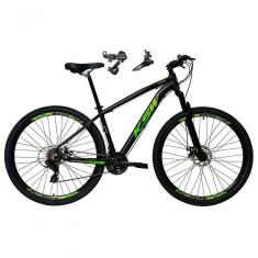 Bicicleta Aro 29 Ksw Xlt Alumínio 24v Câmbios Shimano Garfo Suspensão - Preto/verde Tam.21