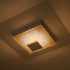 Plafon Kyara BRANCO Led 6w  C/ Cristais Quadrado 16cm St1773 - Starlux