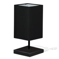 Abajur Eros Quad Preto com Base Inox toda Preta - MARRYLUZ