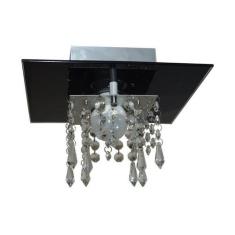 Plafon de Vidro com Cristal para 01 Lâmpada - Aceita Lâmpada de LED - 