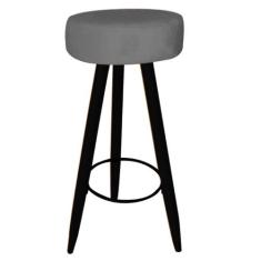 Kit 08 Banqueta Alta Flora Pés Palito em Madeira Preto  Bar Bistrô Coz