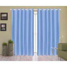Cortina Corta Luz 2,00m X 1,80m 100% Blackout PVC Azul Para Sala Ou Qu