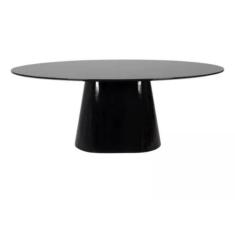Mesa De Jantar Cone Oval 137x90 Cm Laqueada Cores Preto