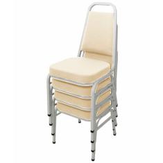 Kit com 4 Cadeiras Empilháveis Linha Hotel Plus Bege