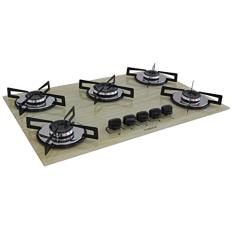 Cooktop Premium 5 Bocas Ultra Chama Amadeirado Claro Chamalar Bivolt
