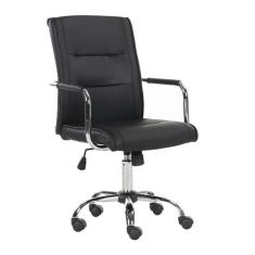 Cadeira de Escritório Secretária Giratória Londres Preta - Keva