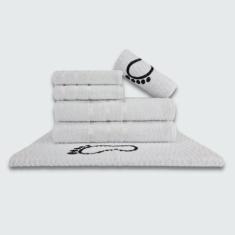 Jogo De Toalha Banho 6 Peças Verona 100% Algodão Branco - Toalhas Beka