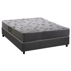 Cama Box Casal: Colchão Ortopédico Herval D28 / AG65 Black + Base CRC 