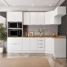 Cozinha Modulada 7 Peças 1 Tampo 3 Aéreos 3 Balcões e Torre Quente Ipa