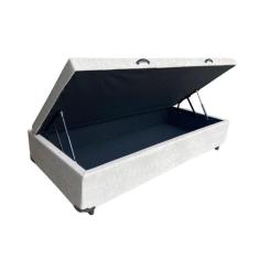 Cama Box Baú Solteiro Linhão Bege Com Pistão A Gás, Imperium do Sono