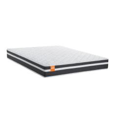 Colchão Casal Molas Qatar 138x188x22cm Branco / Chumbo - Suporta até 200kg Por Pessoa