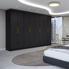 Guarda-Roupa Casal Odisseia 8 Portas 4 Gavetas Preto - Panorama Móveis