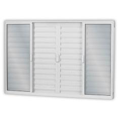 Janela de Alumínio Veneziana de Correr 100x150cm 6 Folhas 2 Fixas com 