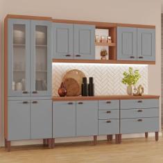 Cozinha Completa Jessica com 7 Peças Tuboarte, Freijo e Grafite