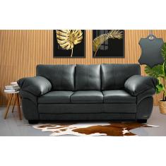 Sofá de Couro Legítimo 3 Lugares 2,10m Cama inBox Monterrey.
